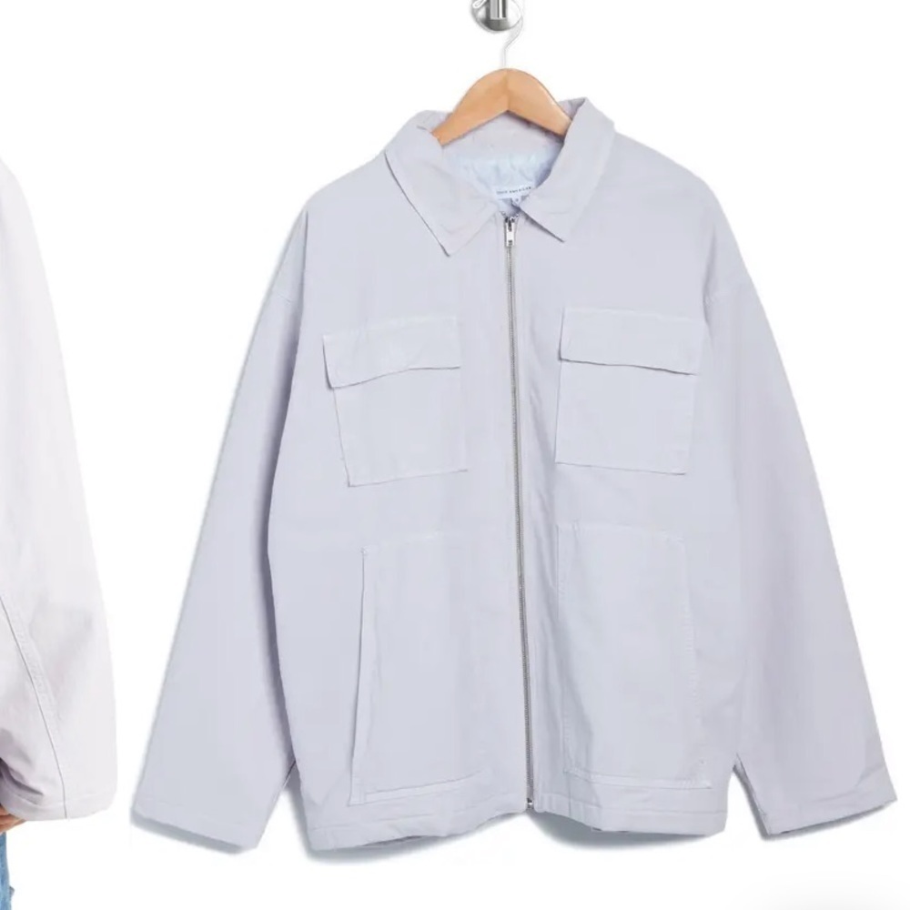 Good American Lilac Zip Chore Jacket NWT